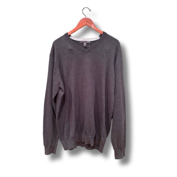 Old Navy Men’s Size XL Dark Gray Long Sleeve Sweater V-Neck - Modern Classic - Picture 2 of 7
